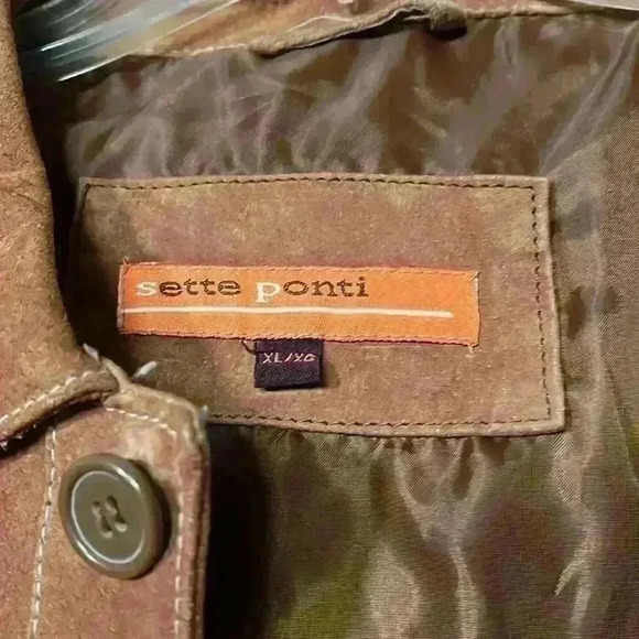 Sette Ponti Men’d XL brown/burnt orange heavyweight shirt jacket - Picture 2 of 10